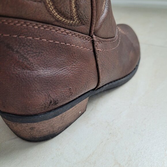 Cat & Jack Boots Cowboy Cowgirl Brown Western Embroidered Girls 4 Boho Festival - Picture 7 of 14